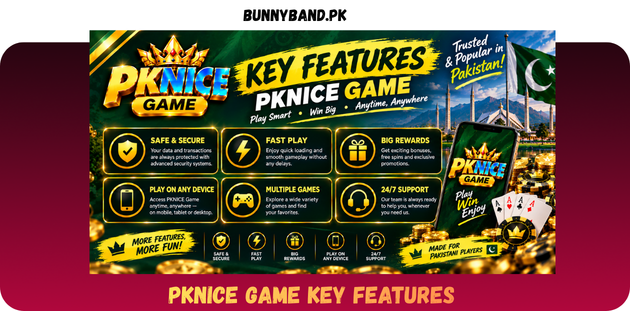 PKNICE Game Key Feature in Pakistan