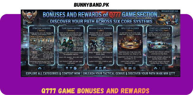 Q777 Game Bonuses And Rewards in Pakistan