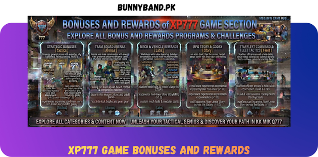 XP777 Game Bonuses And Rewards in Pakistan