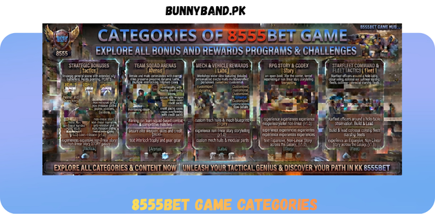 8555Bet Game Categories in Pakistan