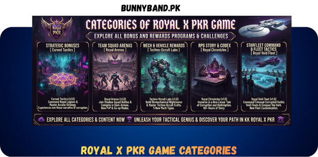 Royal X PKR Game Categories in Pakistan