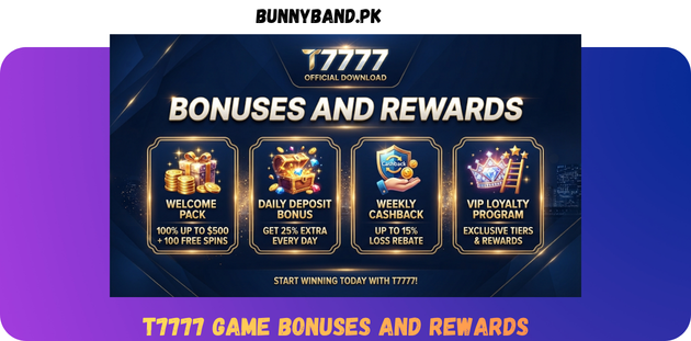 T7777 Game Bonuses And Rewards in Pakistan