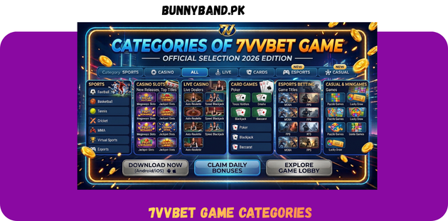 7VVBet Game Categories in Pakistan