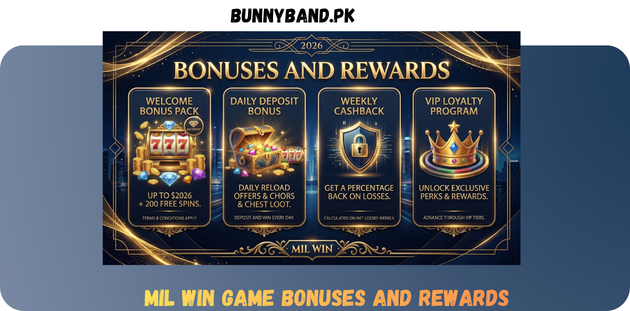MIL WIN Game Bonuses And Rewards in Pakistan